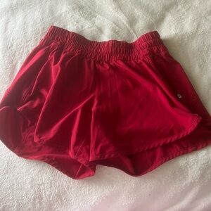 Lulu Lemon red hotty shorts 4”